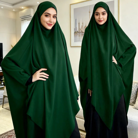 Eid Hooded Muslim Long Khimar Women Hijab Maxi Dress Prayer Garment Djellaba Jilbab Abaya Ramadan Gown Islamic Niqab Burka Jubah