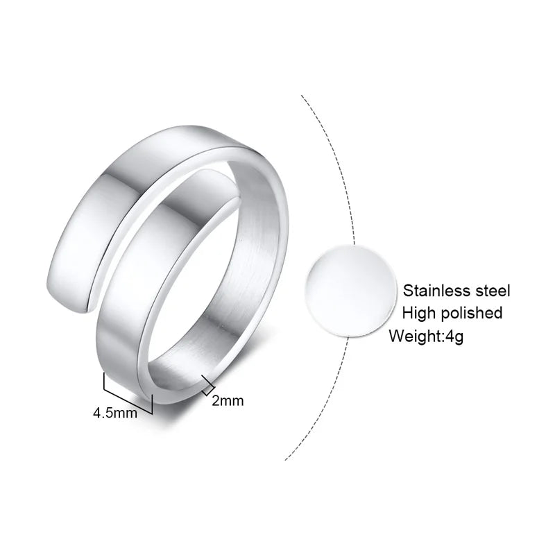 Custom Wedding Ring for Men Women,Waterproof Stainless Steel Engagement Ring Couple Ring Friend Name Ring,Classic Jewelry Gift
