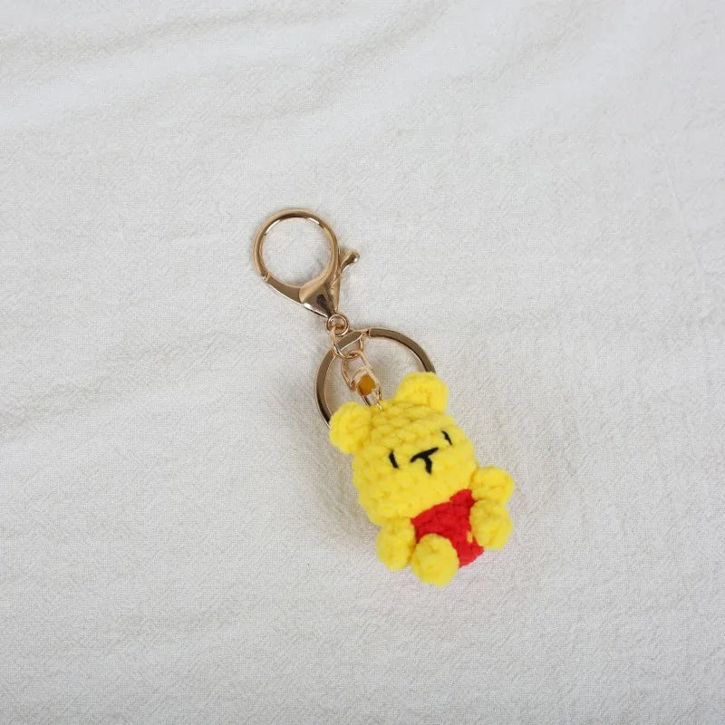 Funny Frog Doll Crochet Keychain Handmaking Mini Animal Doll Series Knitted Keyrings Cute Frog Keyrings Knitting Doll Pendant