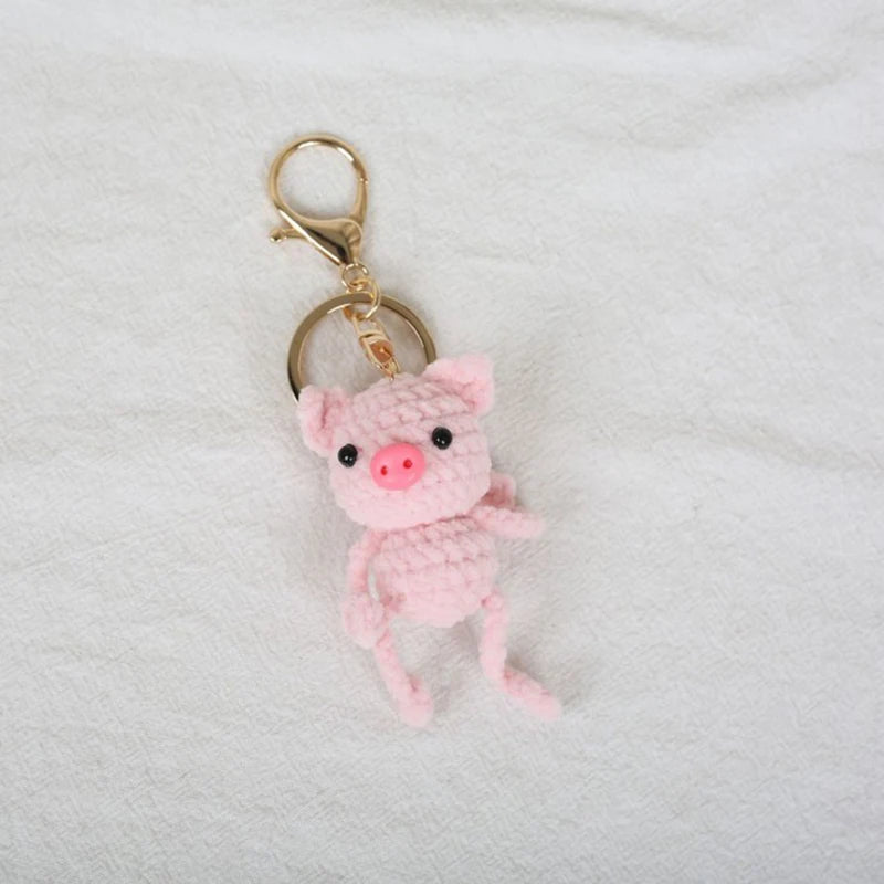 Funny Frog Doll Crochet Keychain Handmaking Mini Animal Doll Series Knitted Keyrings Cute Frog Keyrings Knitting Doll Pendant