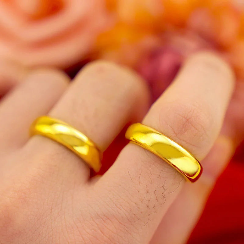 stainless steel Gold Color Fashion Alloy Rings Men and Women Smooth Lover Antithes Simple Ring Long Lasting Never Fade Jewelry