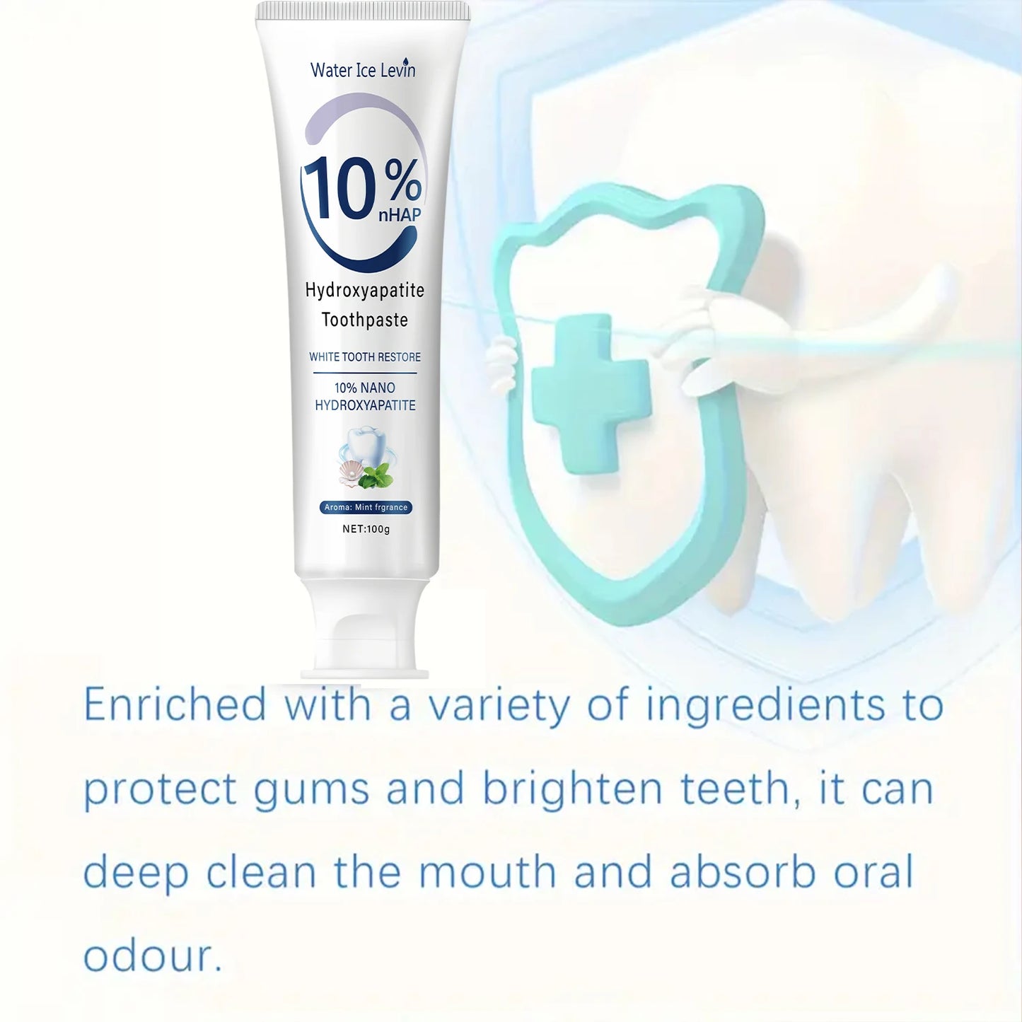 10% Nano Hydroxyapatite Toothpaste Restores White Tee | Faeva London