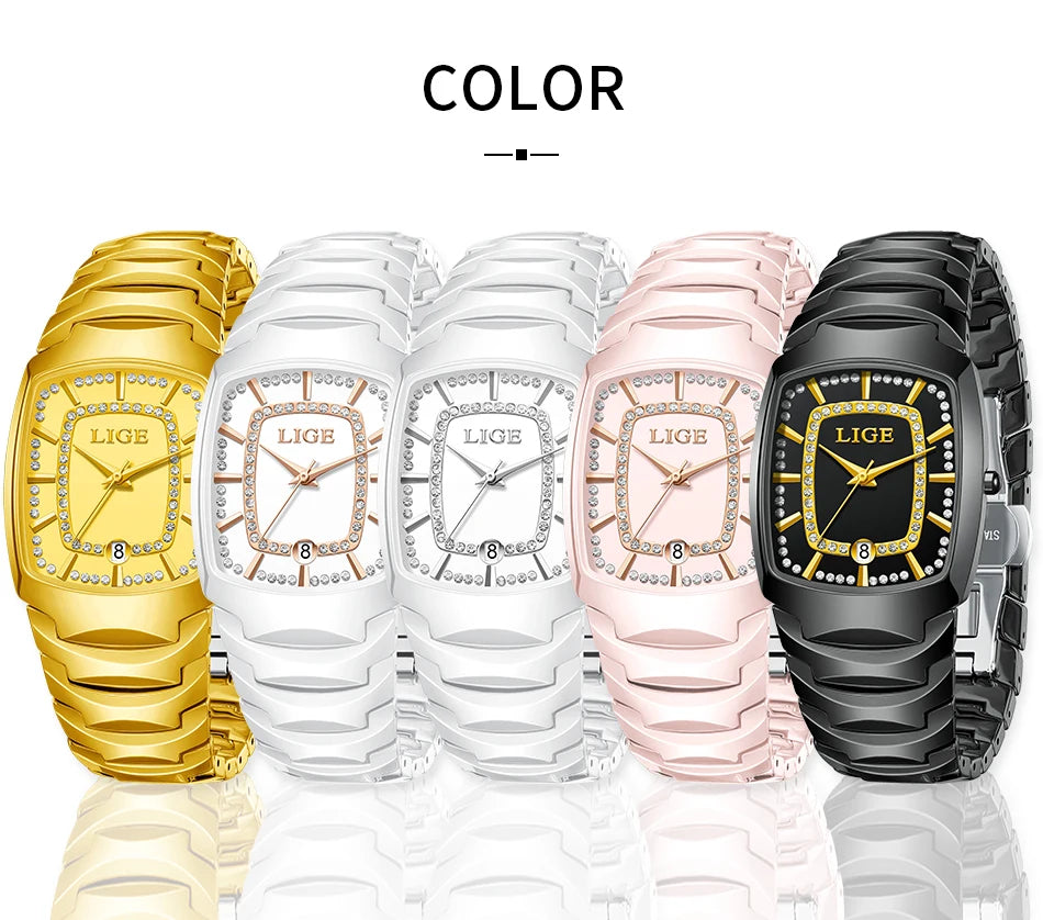 LIGE Luxury Watch for Woman Waterproof Stainless Steel Quartz Ladies Watch Outdoor Sport Women's Watches Elegant Female Clock