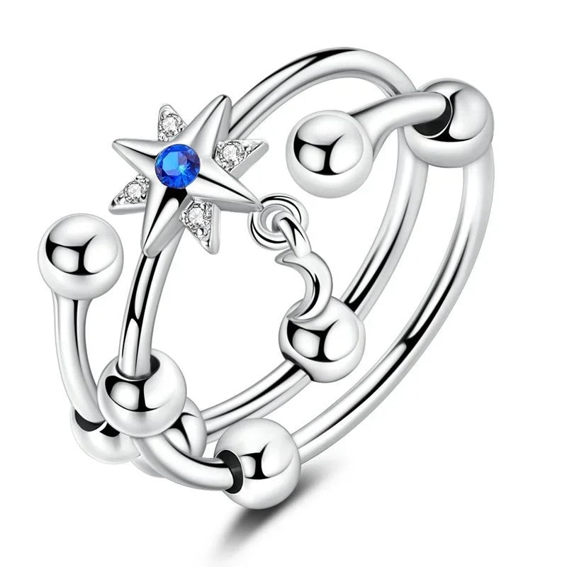 Hot Sale Original 925 Sterling Silver Star & Moon Charms Earrings Ring Beads Pendant fit Bracelet Necklace DIY Fine Jewelry Gift