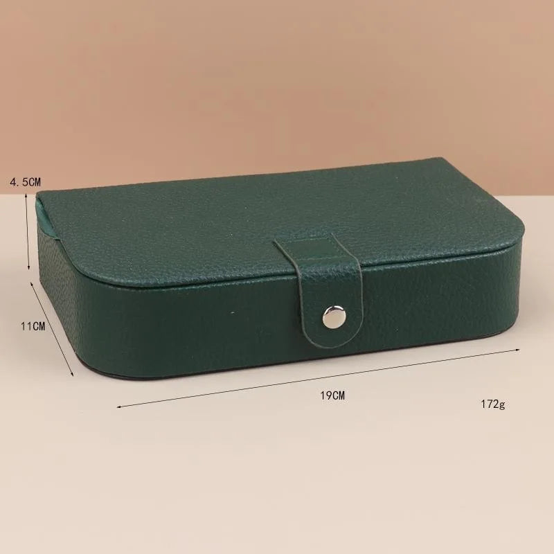 Portable Jewelry Box Jewelry Organizer Display Travel Jewelry Case Boxes Button Leather Storage Chenille Jewelers Joyero
