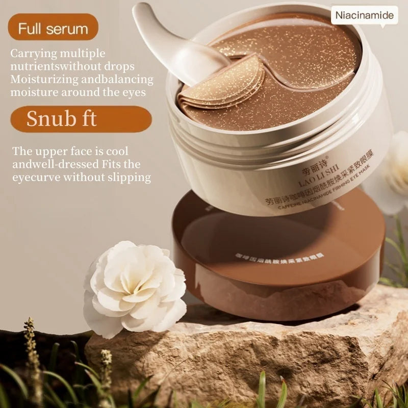 The Box Contains 60 Pieces of Caffeine Nicotinamide Brightening and Firming Eye Masks, Which Are Rich in Ingredients Beneficial for the Body, and Can Be Used on the Entire Face, Instantly Relieving Eye Strain, Providing Effec