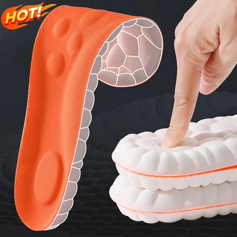 Latex Sport Insoles Soft High Elasticity Shoe Pads Orthotic Breathable Deodorant Shock Absorption  Arch Support Insole New