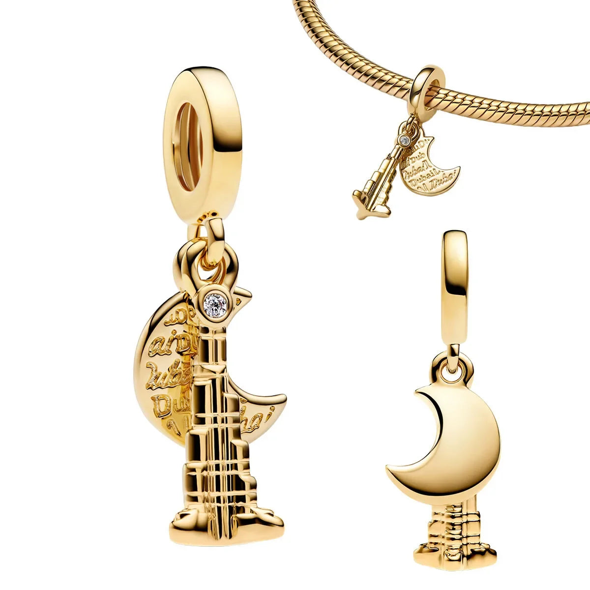 Hot Sale Original 925 Sterling Silver Star & Moon Charms Earrings Ring Beads Pendant fit Bracelet Necklace DIY Fine Jewelry Gift