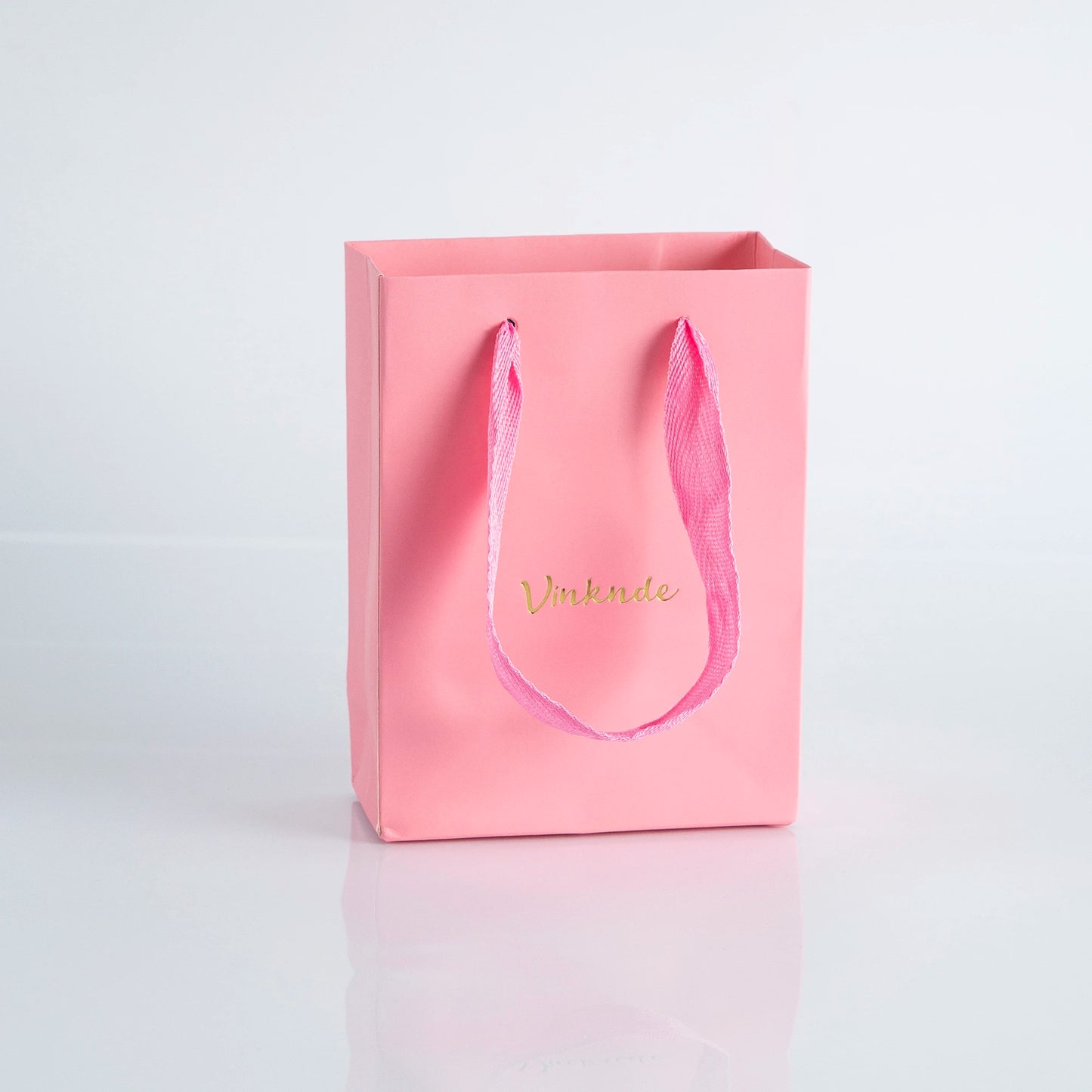 100Pack Kraft Gift Bags with Handles Custom Logo 15x6 | Faeva London