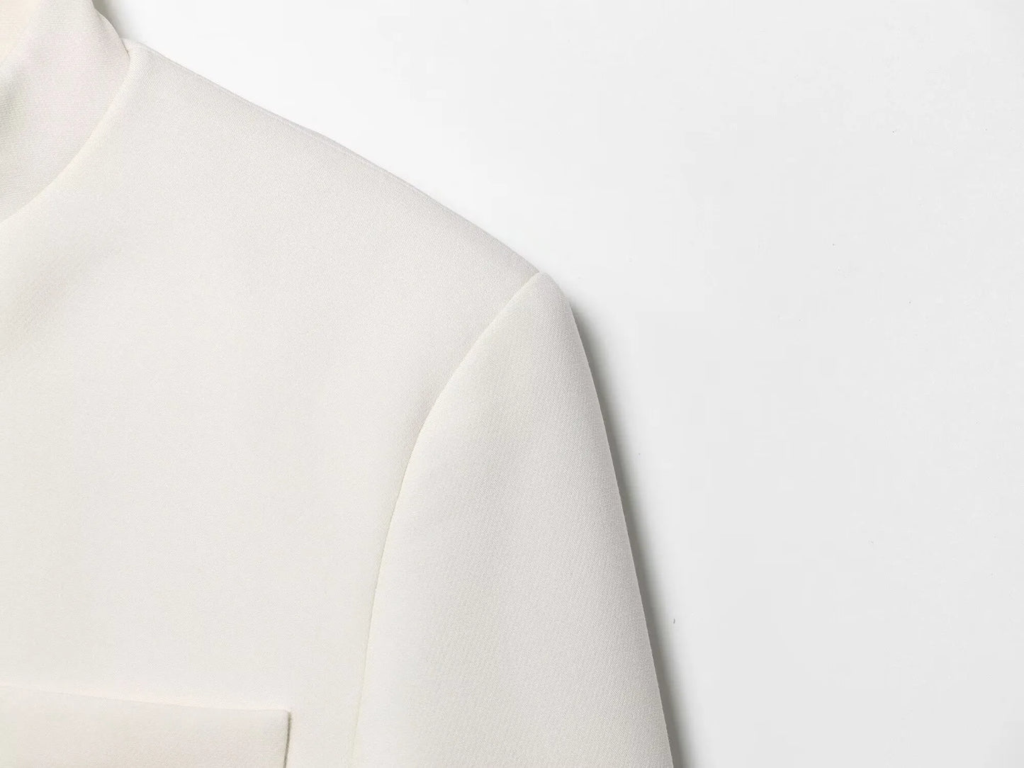 ETJ 2025 autumn winter new professional women's simple fashion white short commuting zhongshan collar suit jacket