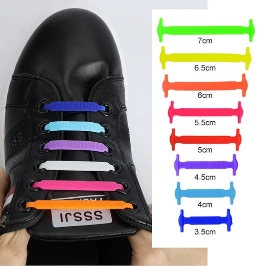 16pcs Lazy Shoelace Silicone Quick Lace Elastic Women | Faeva London