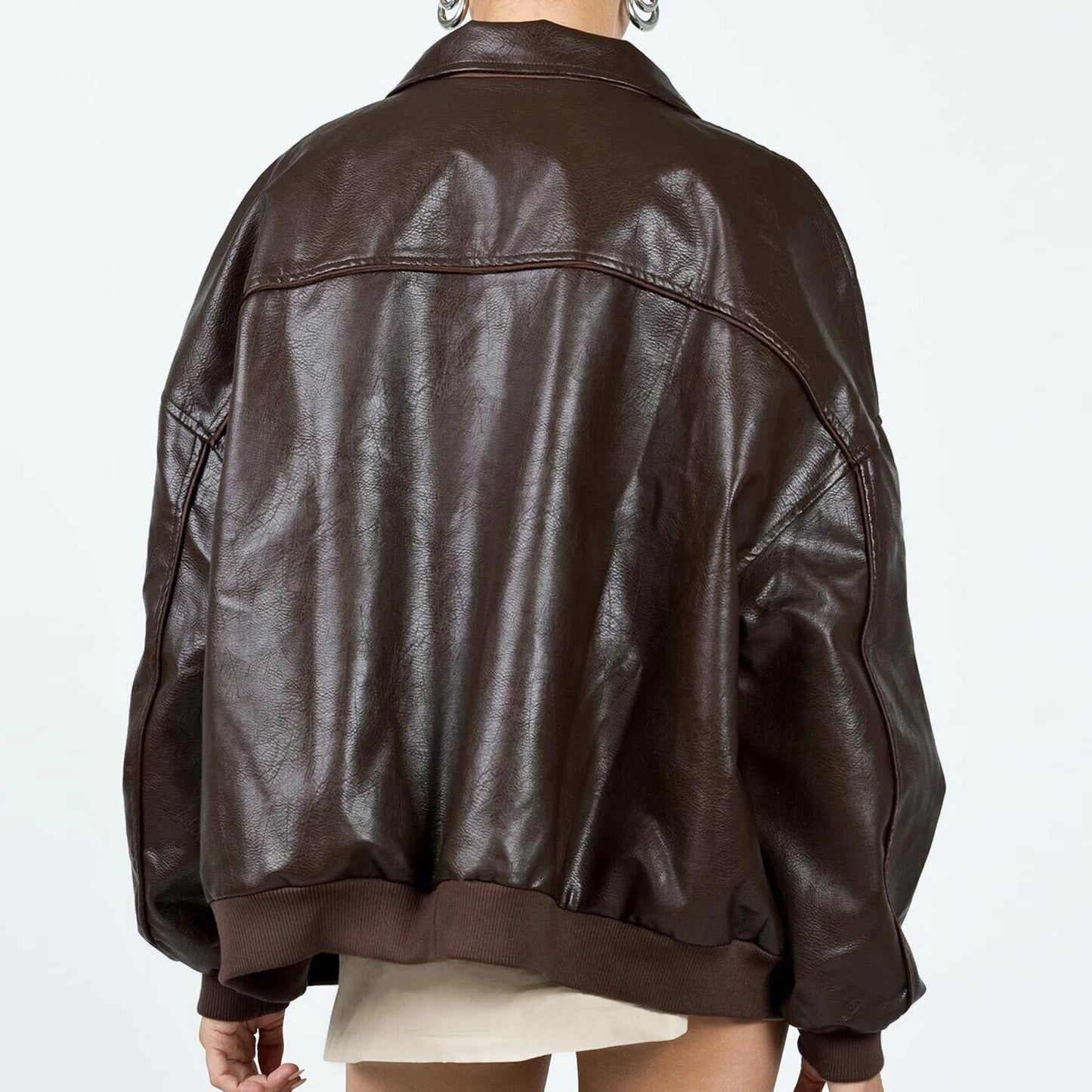 Oversized PU Biker Jacket | Faeva London