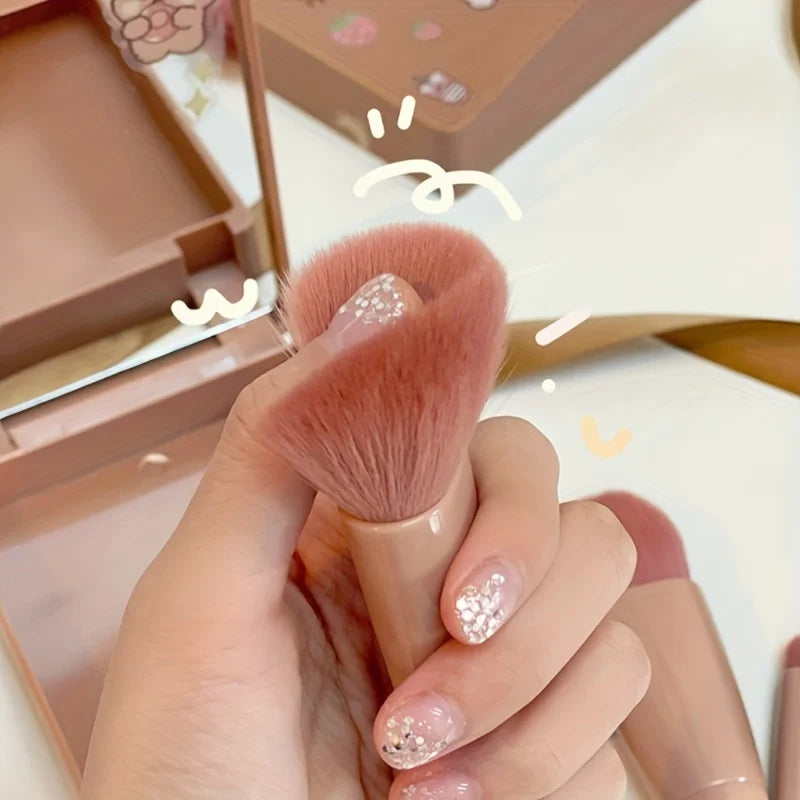 5Pcs Travel Makeup Brush Set with Mirror