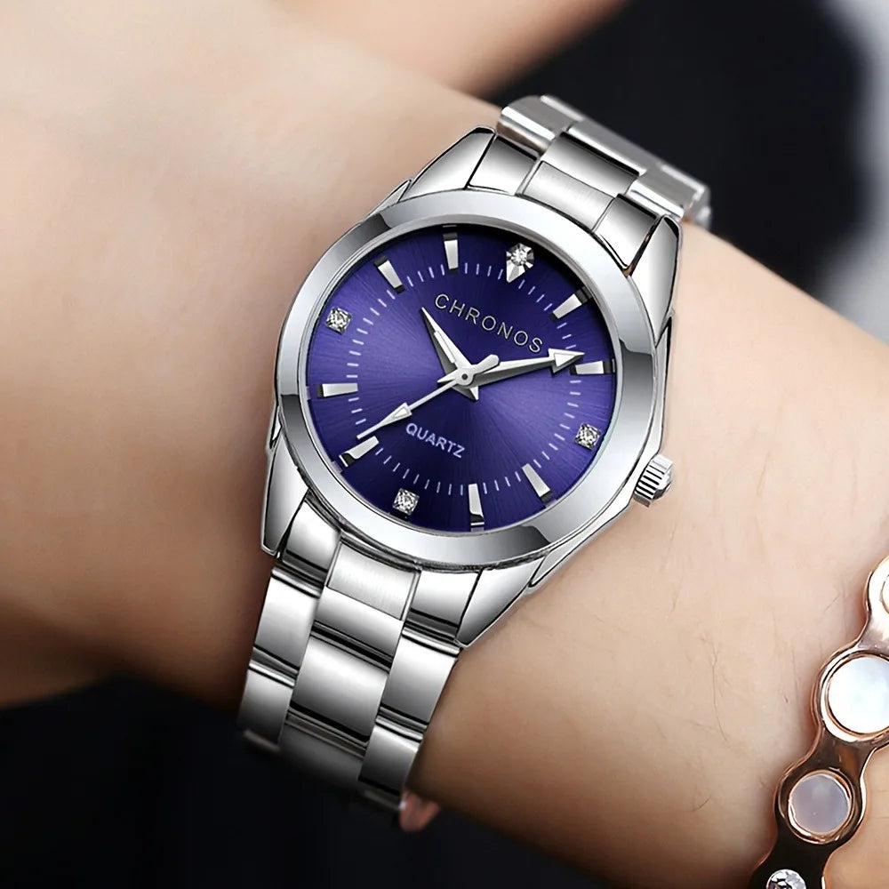 CHRONOS Elegant Women Watch Luxury Ladies Fashion Girls Wristwatch Quartz Movement Stainless Steel Gift for Female Girlfriend