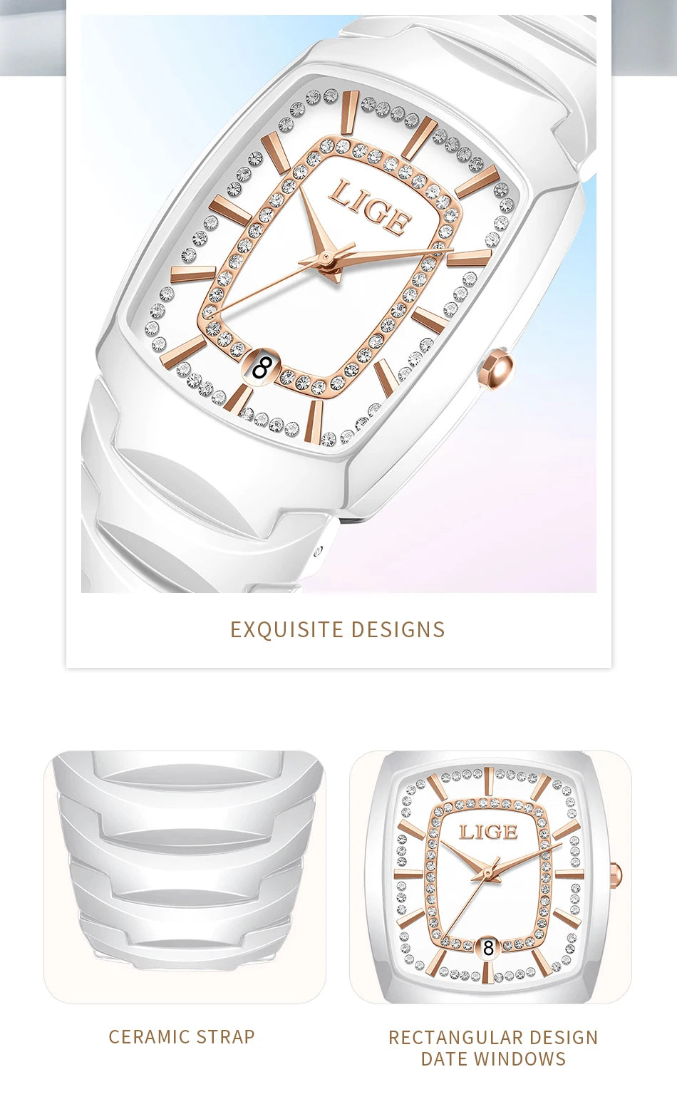 LIGE Luxury Watch for Woman Waterproof Stainless Steel Quartz Ladies Watch Outdoor Sport Women's Watches Elegant Female Clock