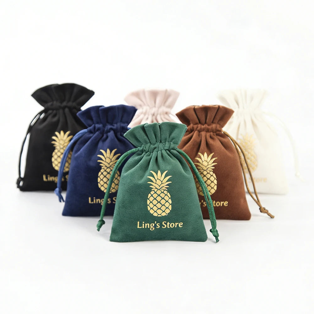 100Pcs Soft Jewelry Drawstring Velvet Bag Rings Earri | Faeva London