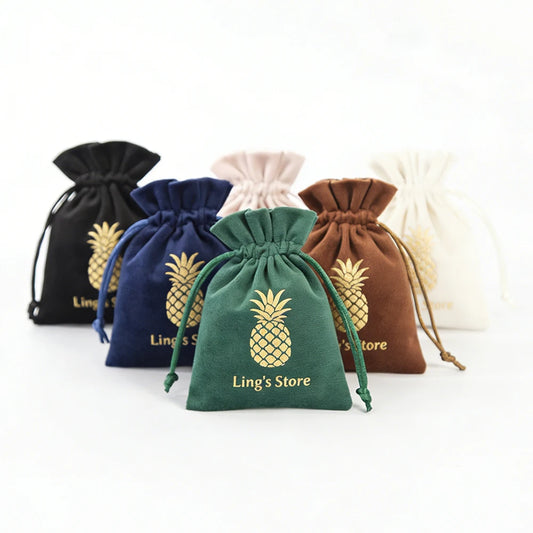 100Pcs Soft Jewelry Drawstring Velvet Bag Rings Earri | Faeva London