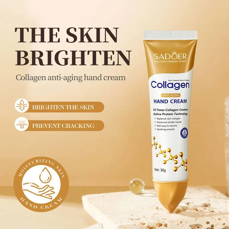 SADOER Collagen Hand Cream Hands Skin Friming Skincare Moisturizing Brightening Hydrating Hands Creams Hand Skin Care Products
