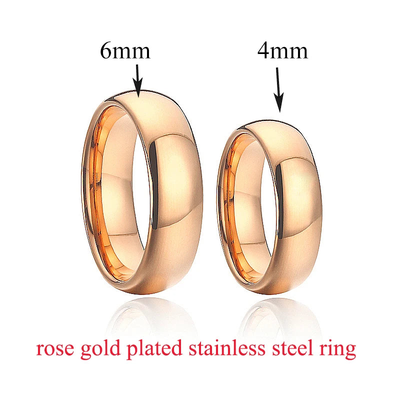 Hypoallergenic Titanium Matching Couple Rings Designer Crown Rose Golden Valentines Wedding Bands For Men And Women