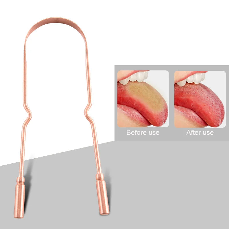 1PC Portable Pure Copper Tongue Scraper With Box Oral | Faeva London