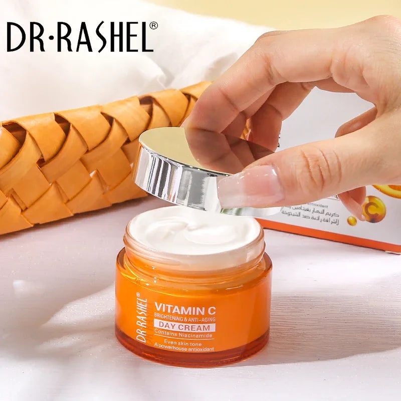 DR.RASHEL Vitamin C Brighten Face Whitening Cream Skin Revitalizer Moisturizing Anti-aging Facial Rejuvenating Day Night Cream