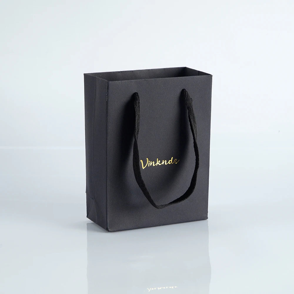100Pack Kraft Gift Bags with Handles Custom Logo 15x6 | Faeva London