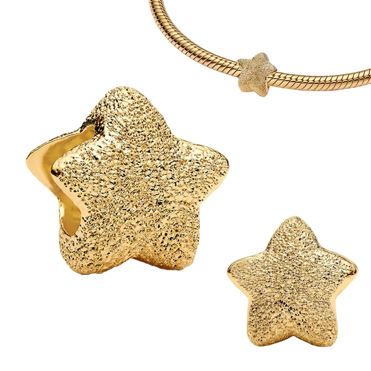 Hot Sale Original 925 Sterling Silver Star & Moon Charms Earrings Ring Beads Pendant fit Bracelet Necklace DIY Fine Jewelry Gift