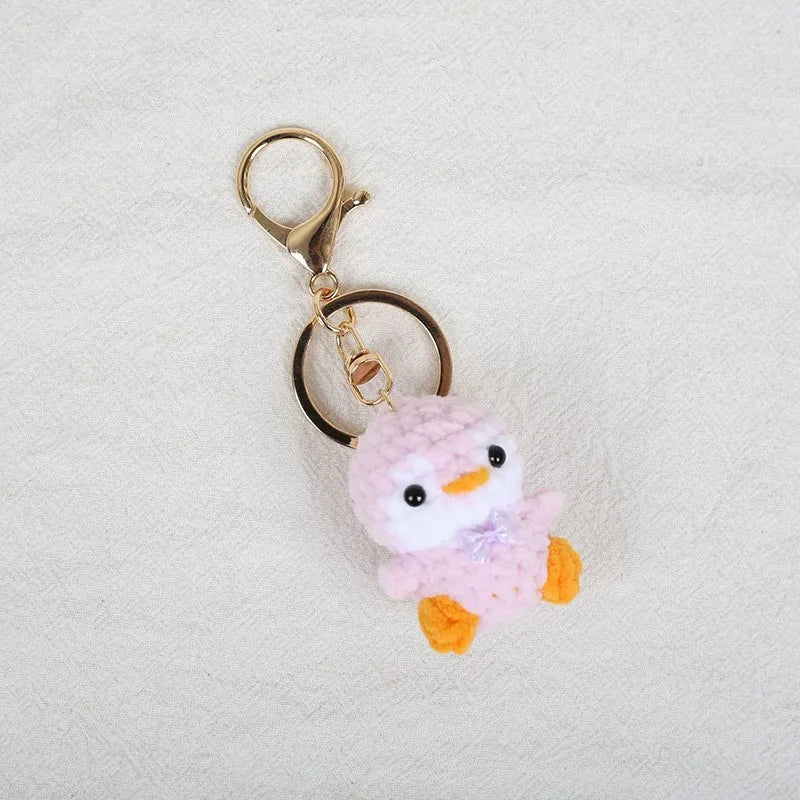 Funny Frog Doll Crochet Keychain Handmaking Mini Animal Doll Series Knitted Keyrings Cute Frog Keyrings Knitting Doll Pendant