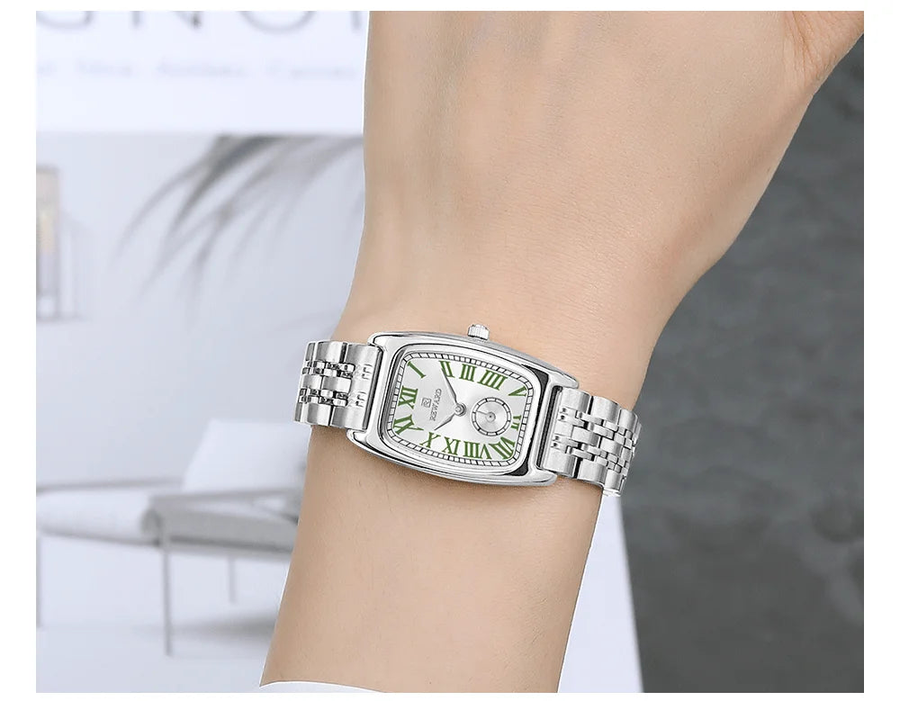 REWARD Luxury Elegant Rectangle Ladies Watch Waterproof Luminous Watch for Woman Stainless Steel Quartz Women's Watches with Box