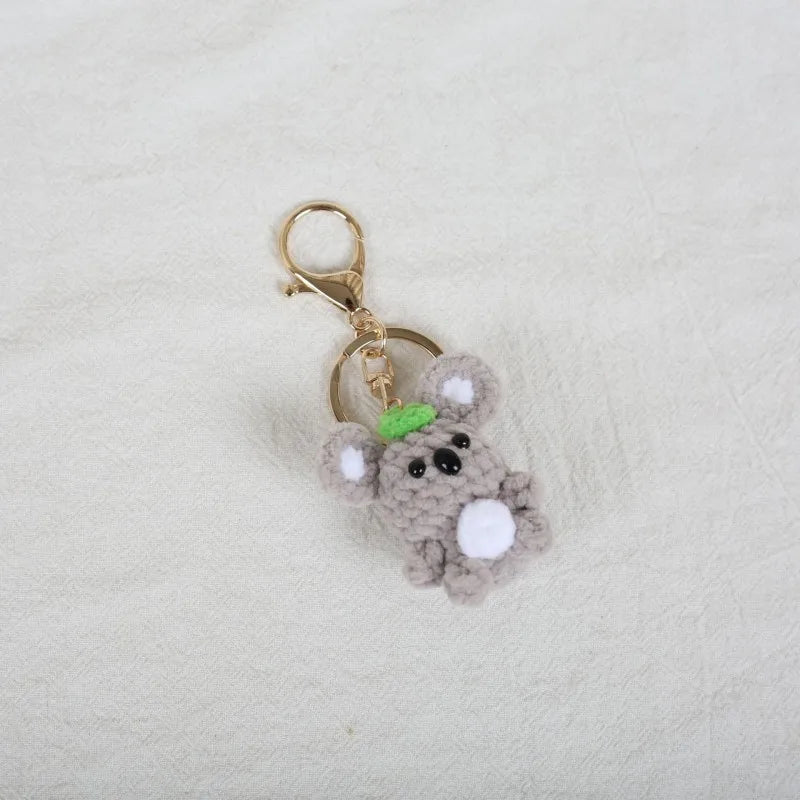 Funny Frog Doll Crochet Keychain Handmaking Mini Animal Doll Series Knitted Keyrings Cute Frog Keyrings Knitting Doll Pendant