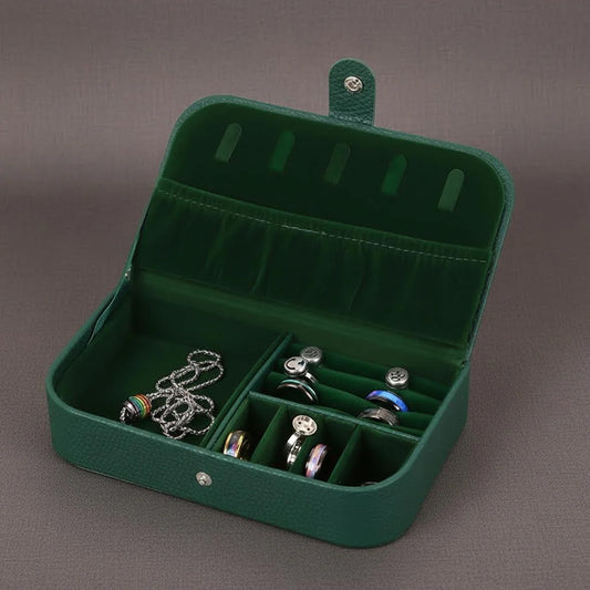 Portable Jewelry Box Jewelry Organizer Display Travel Jewelry Case Boxes Button Leather Storage Chenille Jewelers Joyero