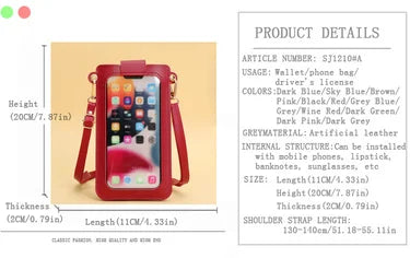 Touchscreen Cell Phone Crossbody Bag