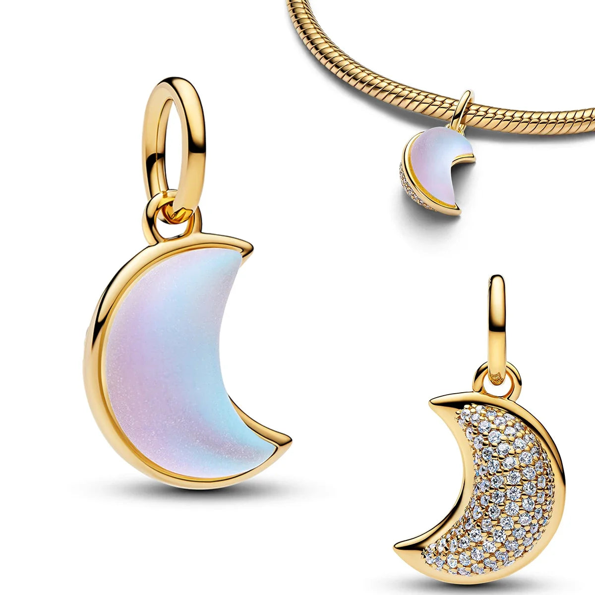 Hot Sale Original 925 Sterling Silver Star & Moon Charms Earrings Ring Beads Pendant fit Bracelet Necklace DIY Fine Jewelry Gift