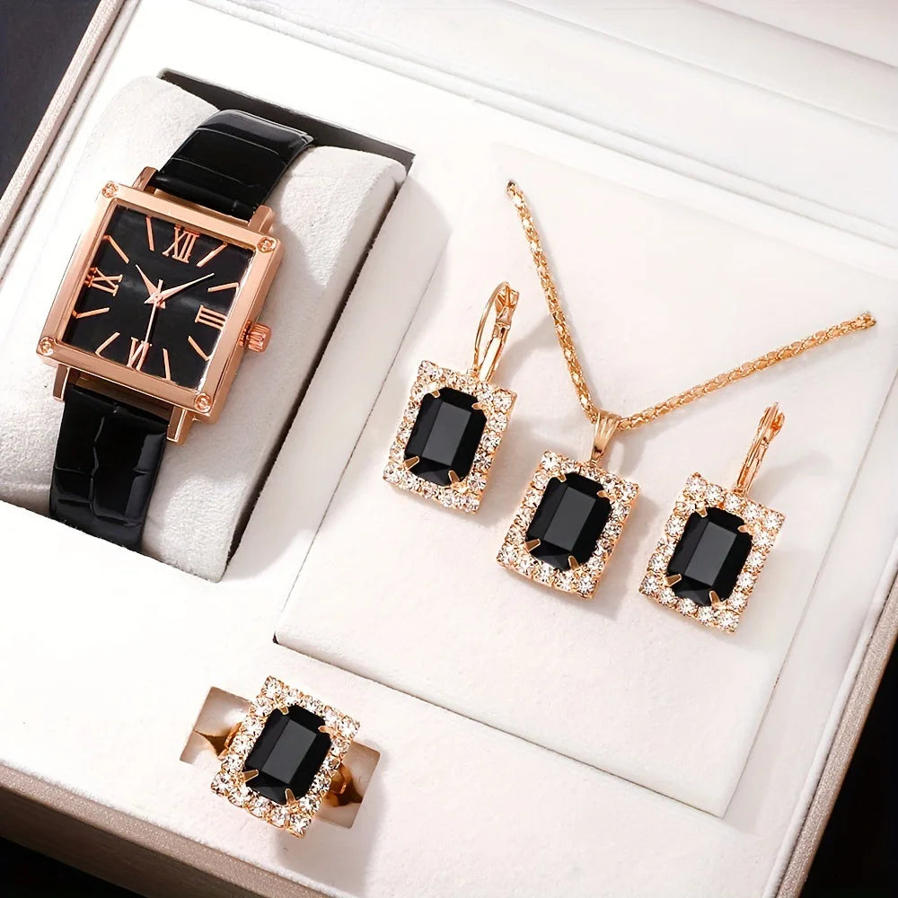 5Pcs Watch & Jewelry Set