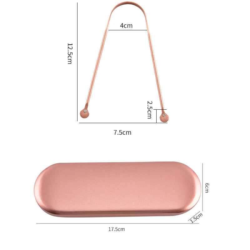 1PC Portable Pure Copper Tongue Scraper With Box Oral | Faeva London