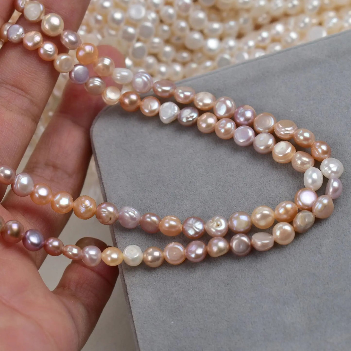 White Mixed Colors Irregular Pearl 5-6mm Horizontal Hole Double-Polished Natural Freshwater Shaped Bead DIY Loose Beads Jewelry