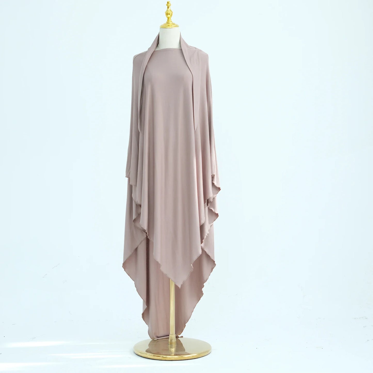 Jersey Cotton Khimar Muslim Women Long Hijab Scarf Eid Djellaba Ramadan Islam Clothing Prayer Garment Burqa Niqab Abaya Robe New