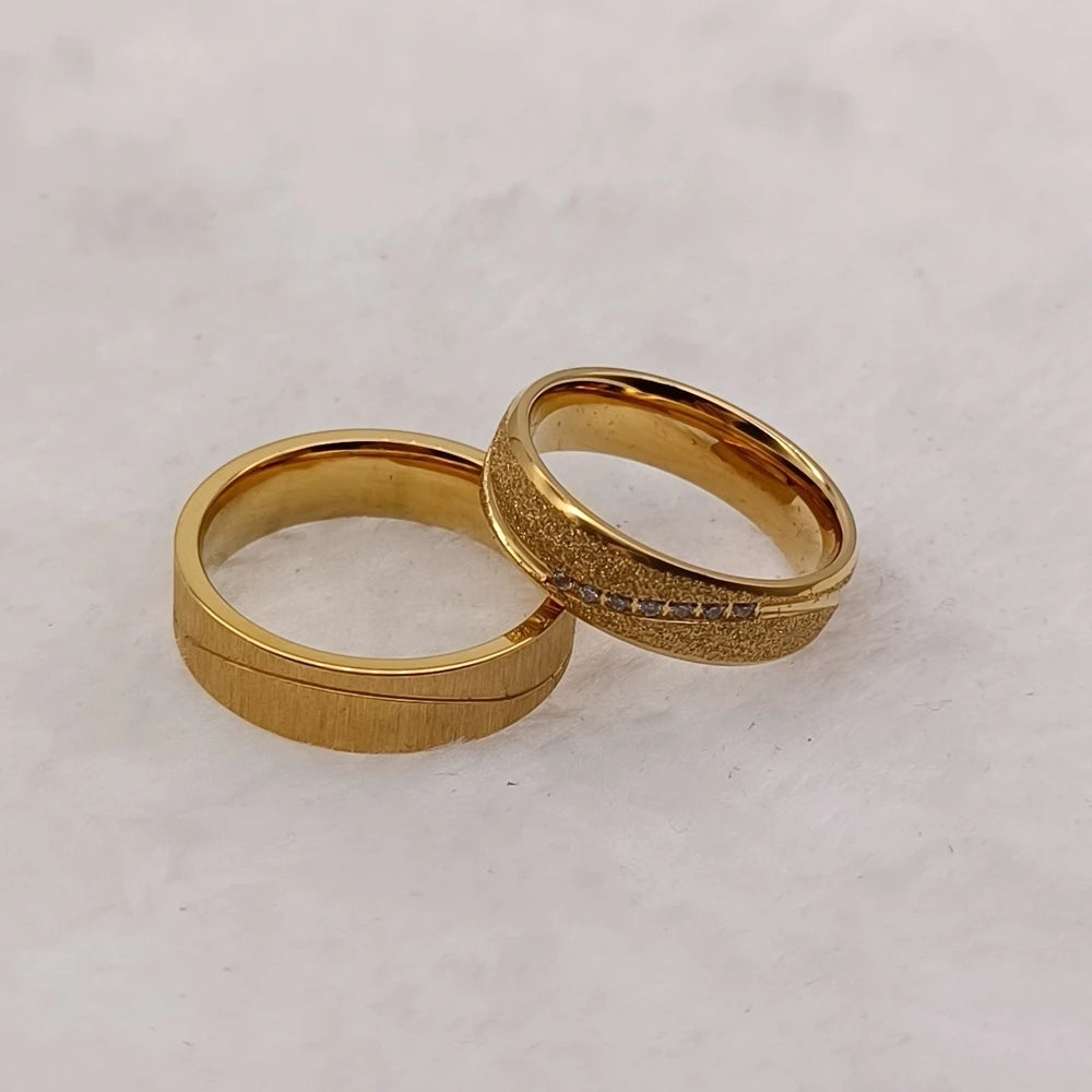 Unique Statement Rings Engagement Marriage Wedding Bridal Sets Couples Designer Lovers 18k Gold Plated Alliances