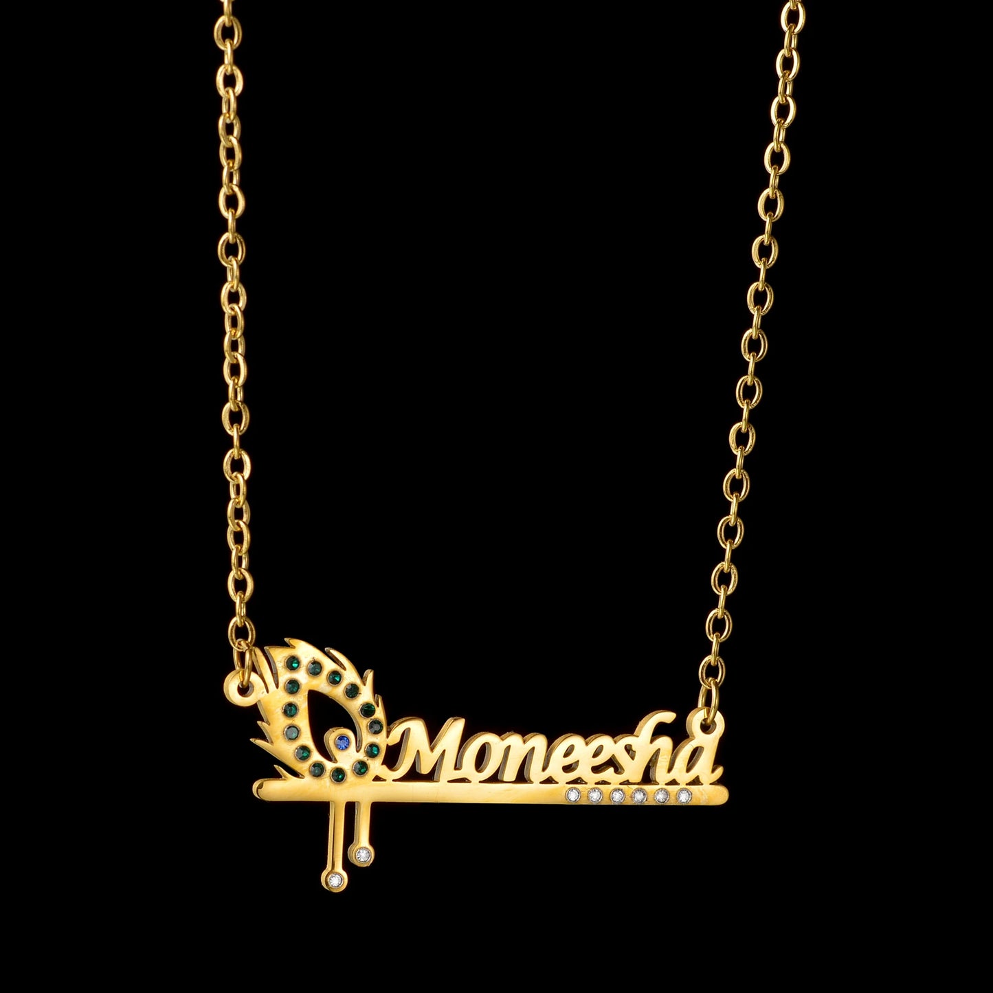Nextvance Custom Name Necklace Peacock Feather Arrow Pen Pendant For Women Personalized Stainless Steel Nameplate Jewelry Gifts