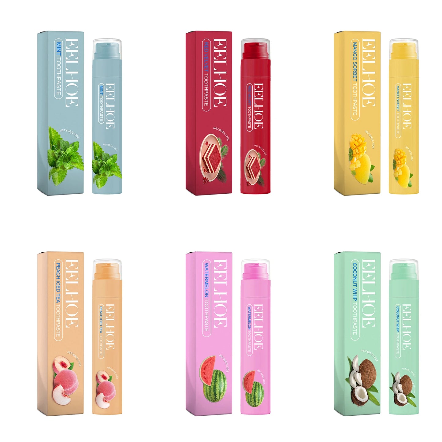 Whitening Toothpaste Various Flavors Remove Stains Clean Teeth Freshen Breath Protect Teeth-Fruity Formula Clean Fresh Mouth