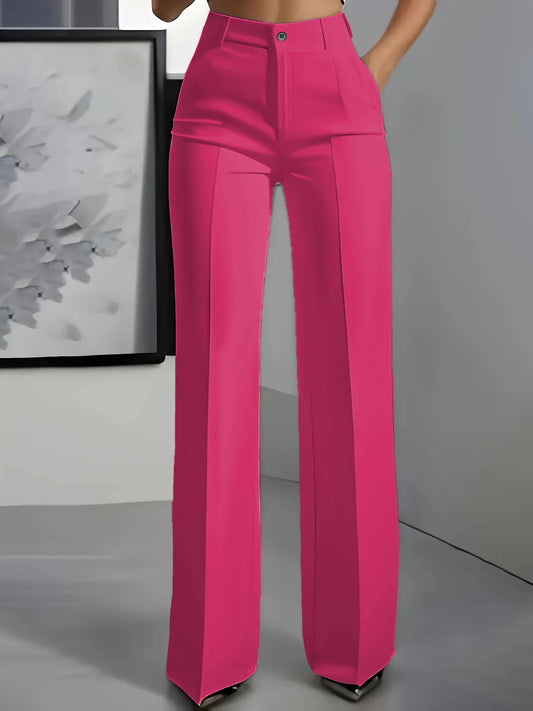 2025 New High-Waisted, Draped, Straight-Cut, Simple S | Faeva London