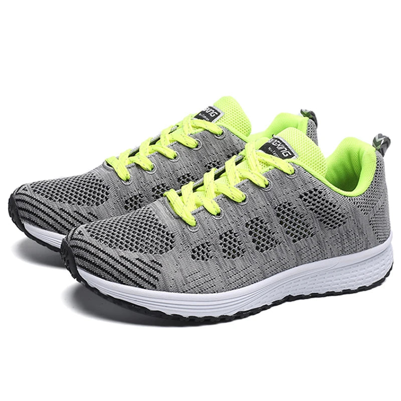 Sneakers For Women Fashion Breathable 2025 New Comfortable Soft Sneakers Women Mesh Fabric Lace Up Woman Shoes Female Footwear