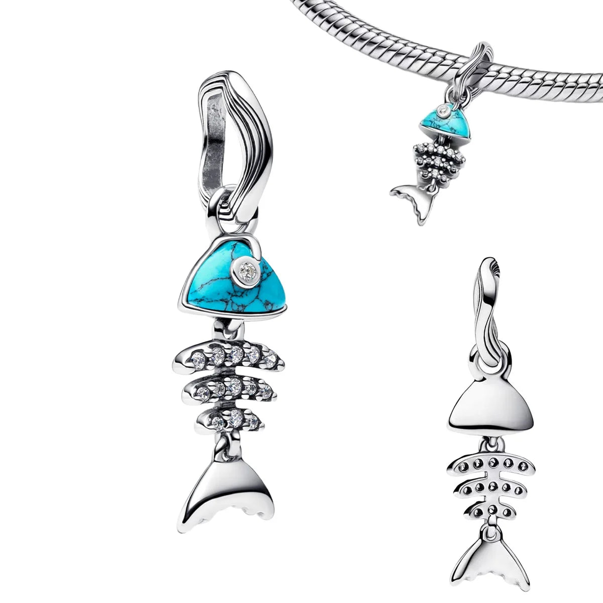 Fashionable 925 Sterling Silver Whale Butterfly Star Flower Heart-shaped Conch Original Pendant Bead fit Women DIY Jewelry Gifts
