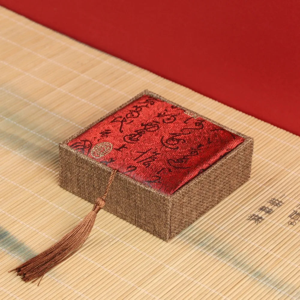 Mini Chinese Style Jewelry Box with Fringe Portable Bracelet Storage Box Necklace Organizor Jewelry