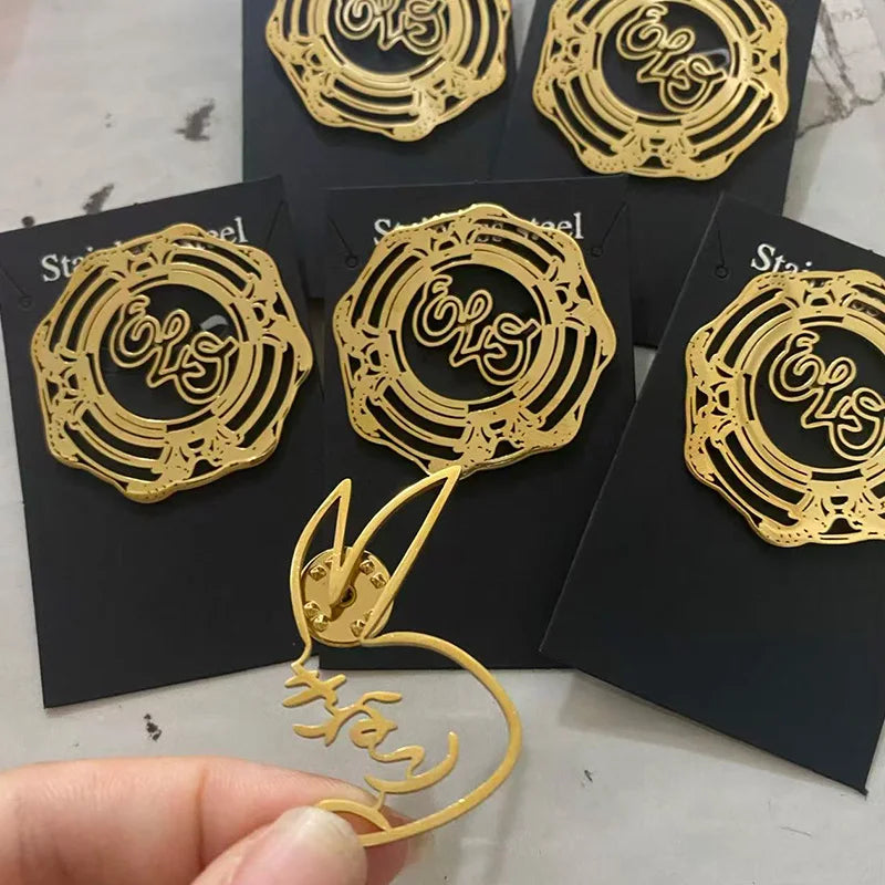 Stainless Steel Custom Company Logo Breastpin Pin Badge Gold Pattern Picture Nameplate ID Tag Personalized Brooch Wholesale Gift