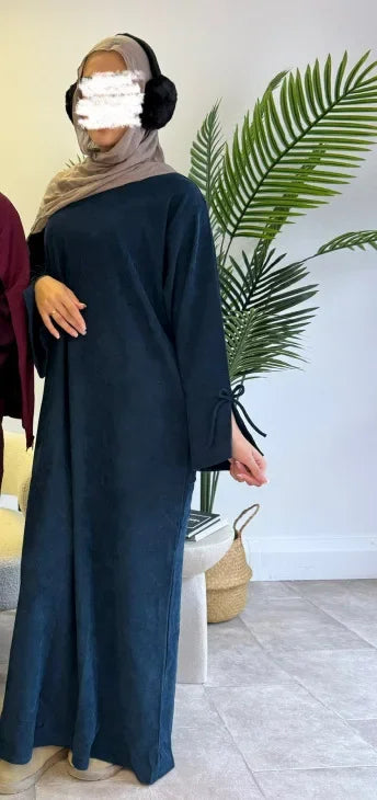 Eid Ramadan Corduroy Abayas Dubai Turkey Kaftan for Women Muslim Modest Dress Arabic Robe Kebaya Caftan Marocain Femme Musulmane