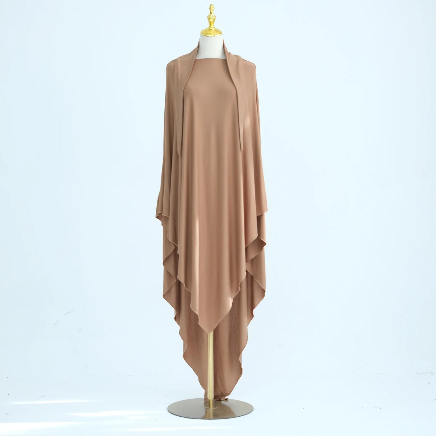 Jersey Cotton Khimar Muslim Women Long Hijab Scarf Eid Djellaba Ramadan Islam Clothing Prayer Garment Burqa Niqab Abaya Robe New