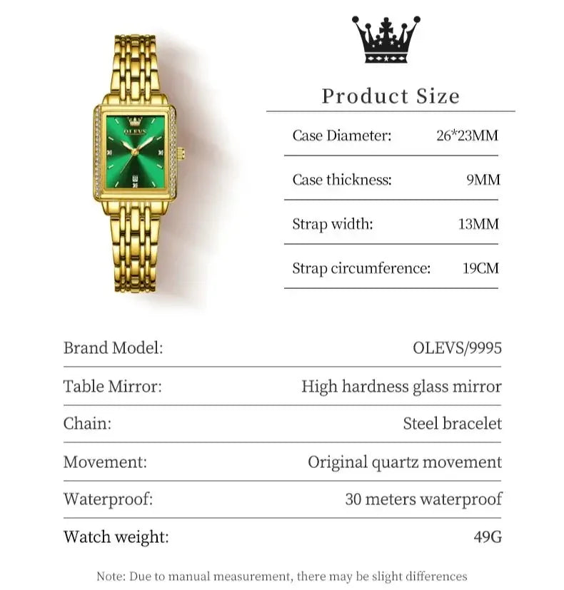 OLEVS 9995 Elegant Quartz Ladies Womens Wristwatces Date Watch for Women Luxury Waterproof Luminous Watches Relojes Para Mujer