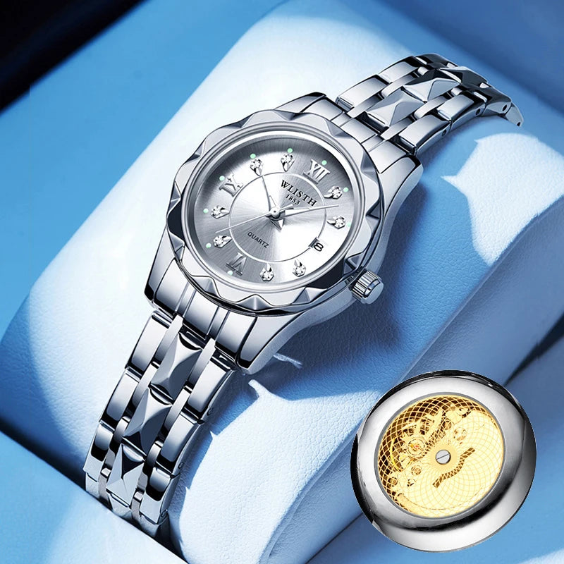 WLISTH Luxury Elegant Women Watch Luminous Waterproof Date Woman Wristwatch Stainless Steel Quartz Fashion Ladies Watches Gift