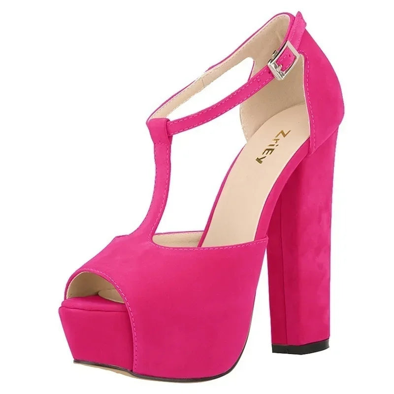 Platform Ankle Strap High Heel Sandals